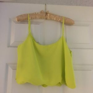 Lime Green Scalloped Crop